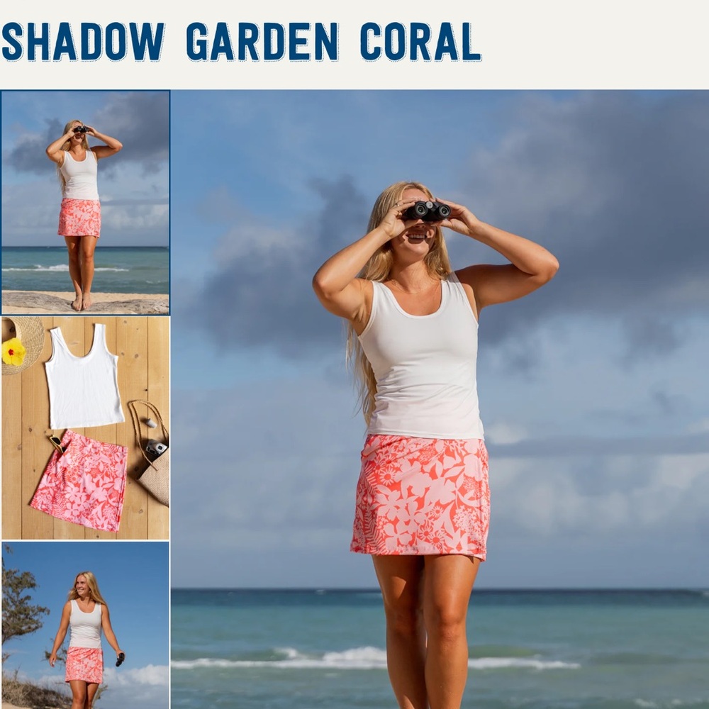 RipSkirt Hawaii Wrap Skirt Size M, Length 2, Coral & Pink